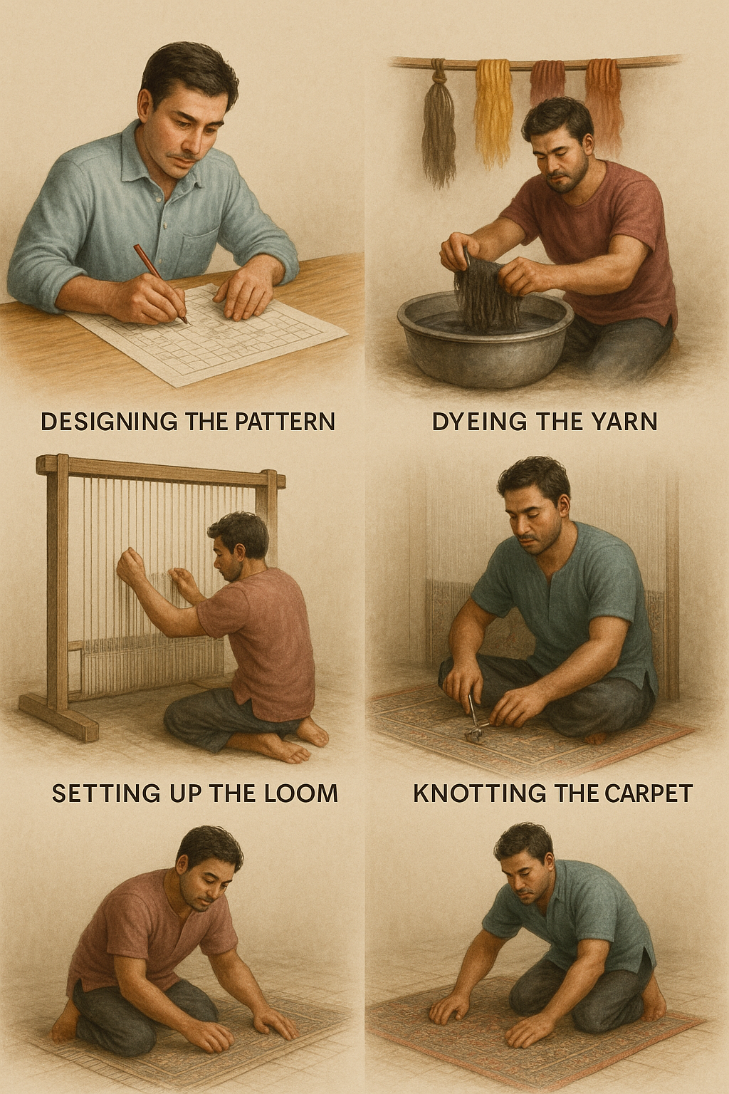 Handmade Carpet Making Process
