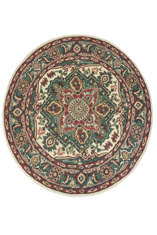 GREY AND PINK BESPOKE ROUND HAND TUFTED RUG