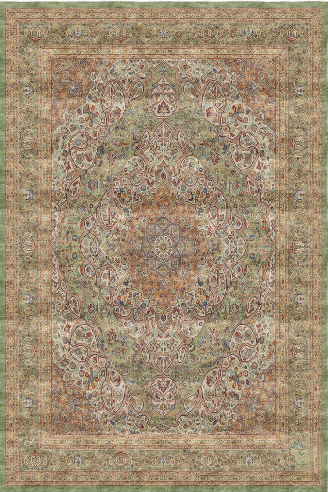 GREEN TRADITIONAL MACHINE MADE CARPET