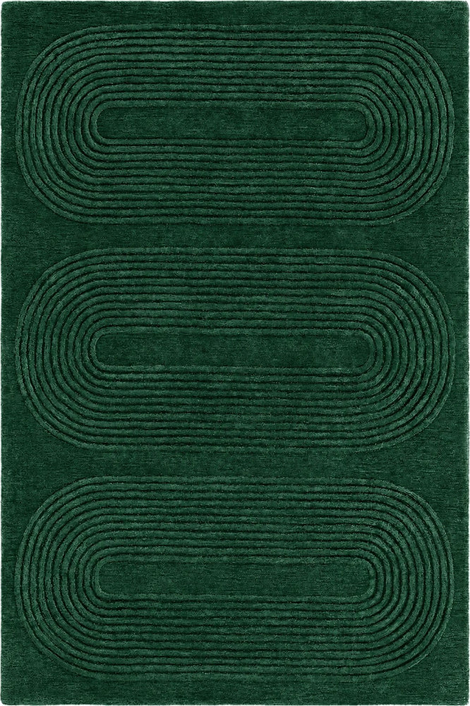 GREEN ARCHES EMBOSSED HAND TUFTED RUG