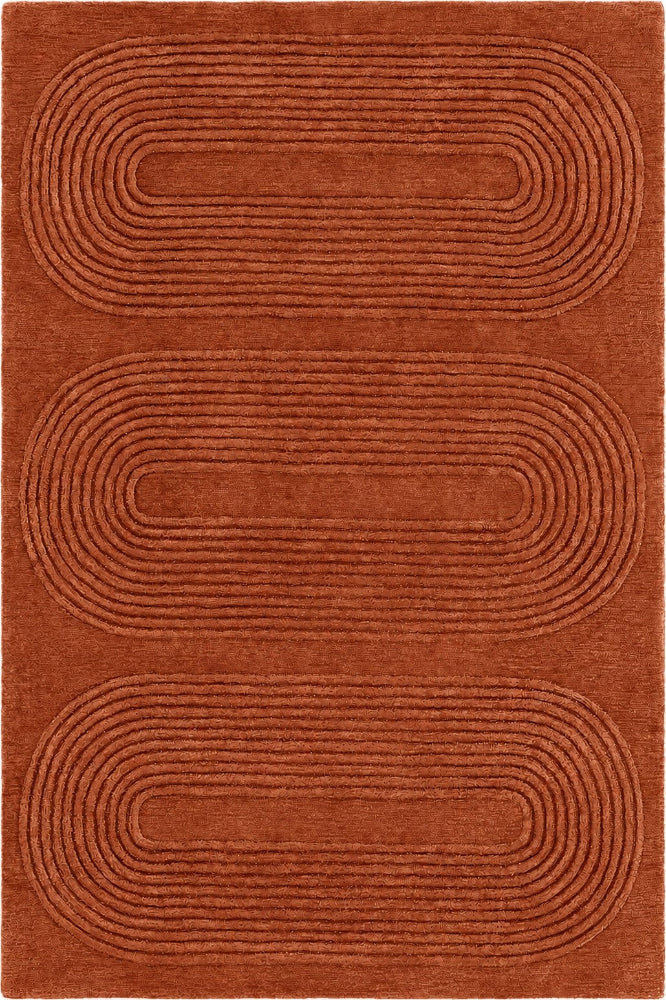 RUST ARCHES EMBOSSED HAND TUFTED RUG