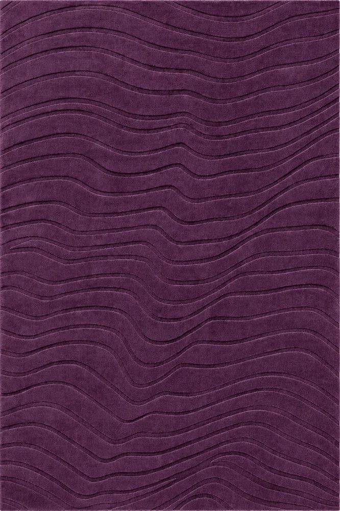 PURPLE WAVES EMBOSSED HAND TUFTED RUG