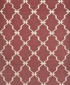 MAROON AND IVORY MOROCCAN HAND WOVEN DHURRIE