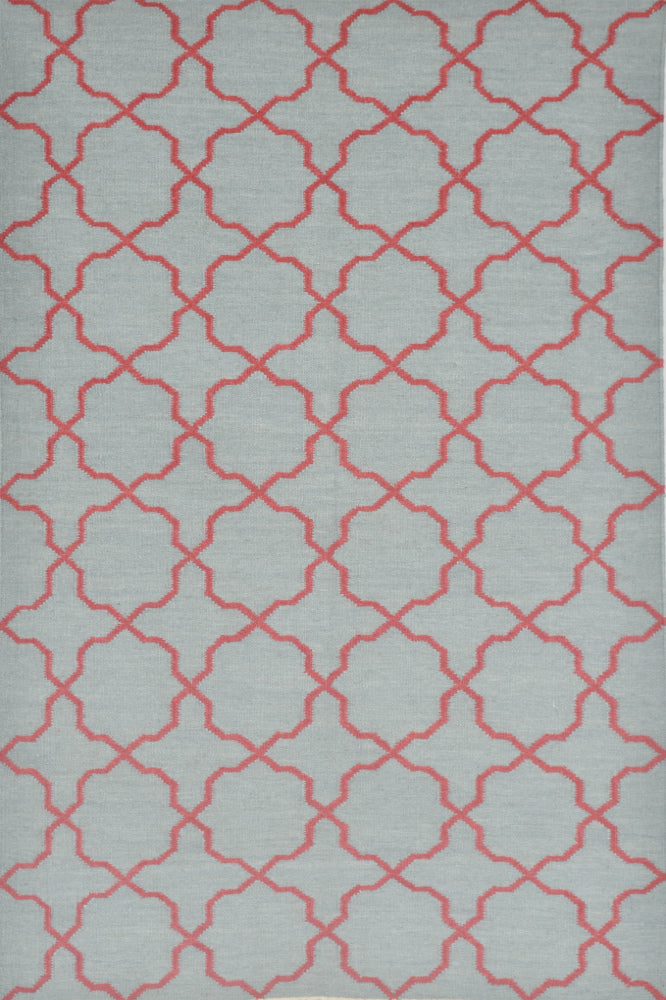 GREY AND RED MOROCCAN HAND WOVEN DHURRIE