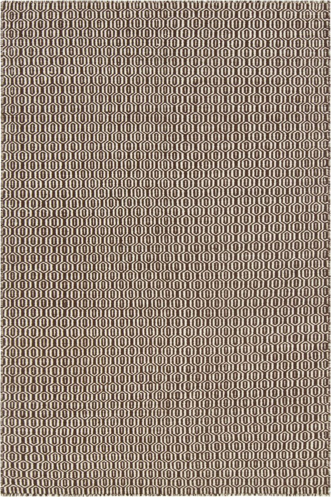 BROWN AND IVORY GEOMETRIC HAND WOVEN DHURRIE
