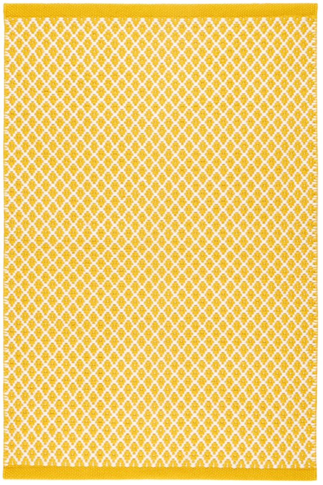 YELLOW AND IVORY KILIM HAND WOVEN DHURRIE