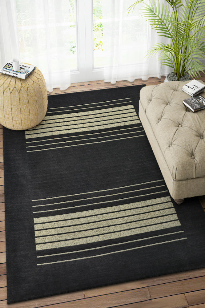 CHARCOAL SOLID HAND KNOTTED CARPET