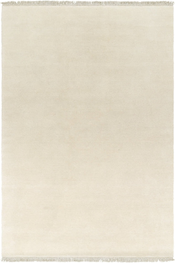 IVORY SOLID HAND KNOTTED CARPET