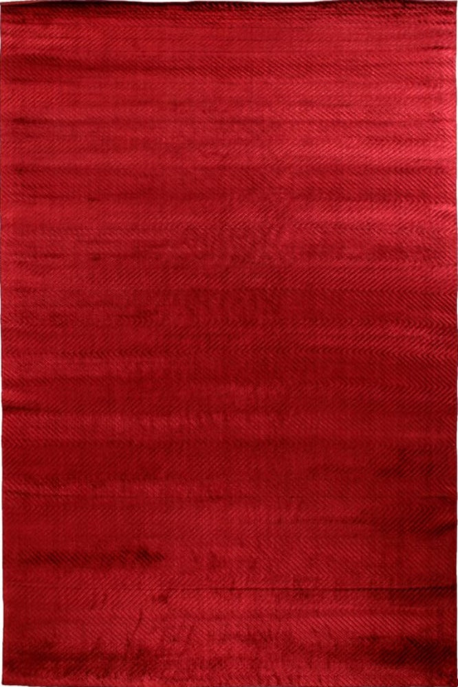 RED CHEVRON HAND KNOTTED CARPET