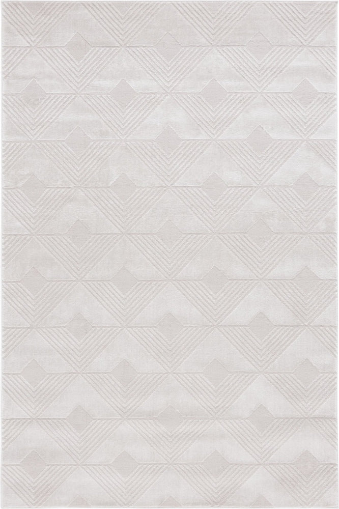 SLIVER GREY GEOMETRIC HAND KNOTTED CARPET