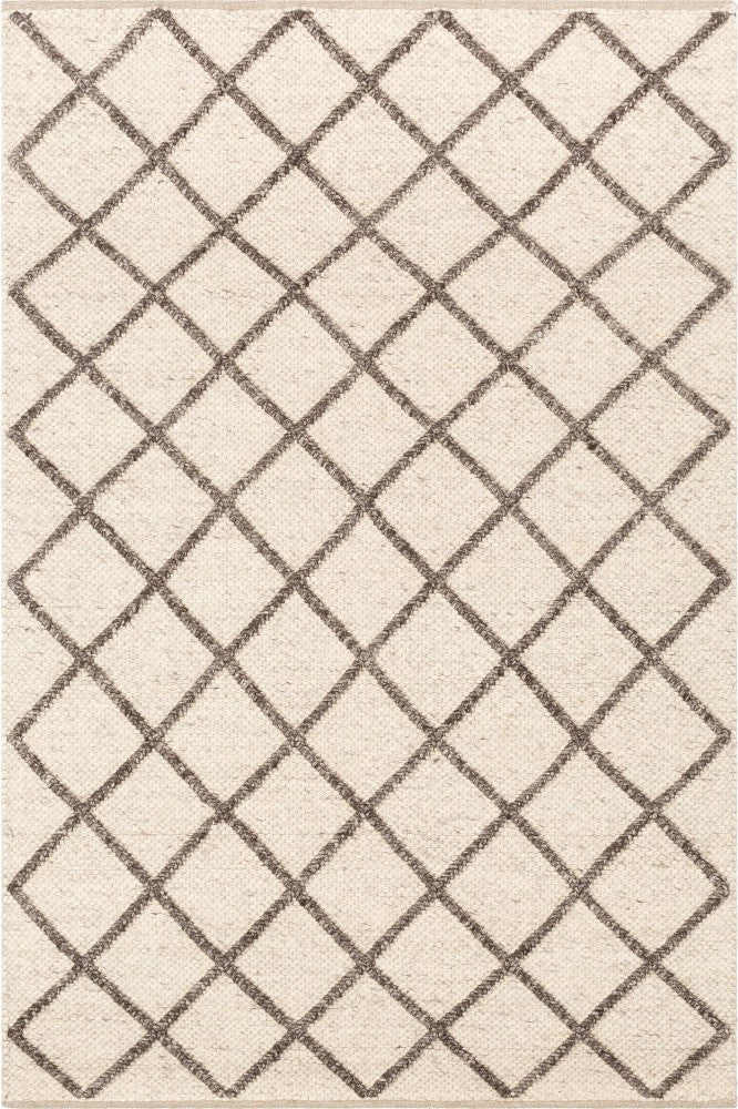 IVORY GEOMETRIC HAND KNOTTED CARPET
