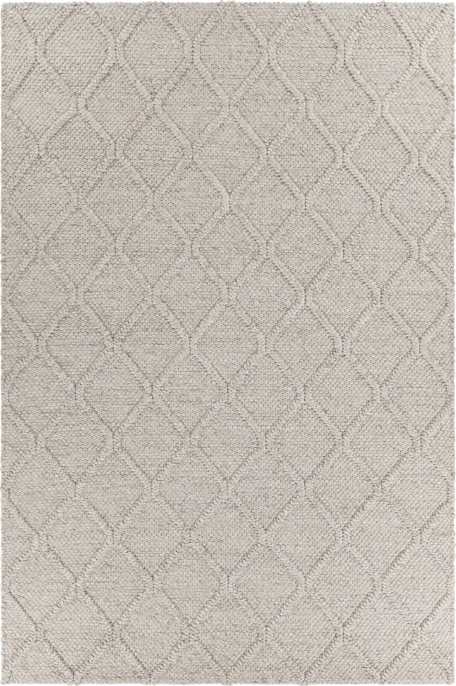GREY GEOMETRIC HAND KNOTTED CARPET