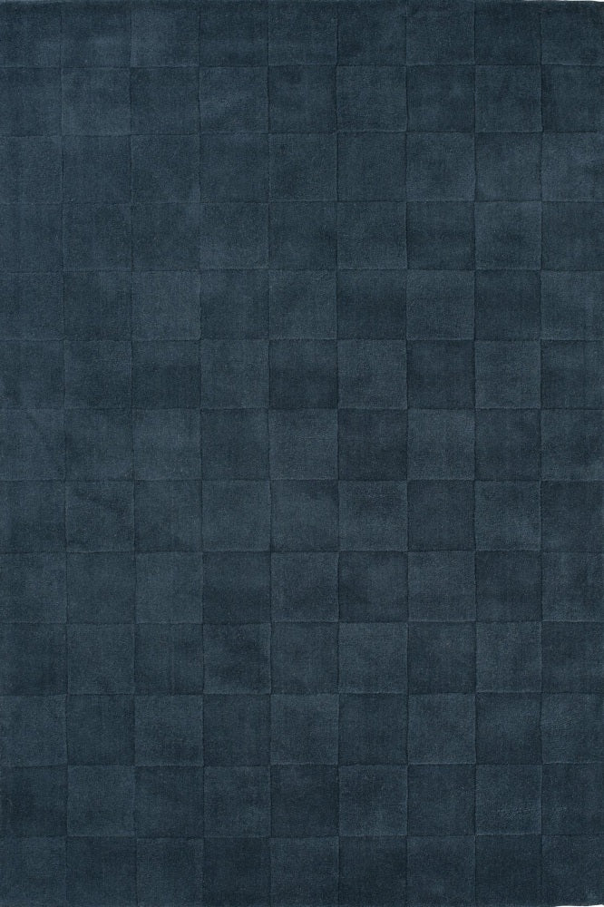 BLUE GEOMETRIC HAND KNOTTED CARPET