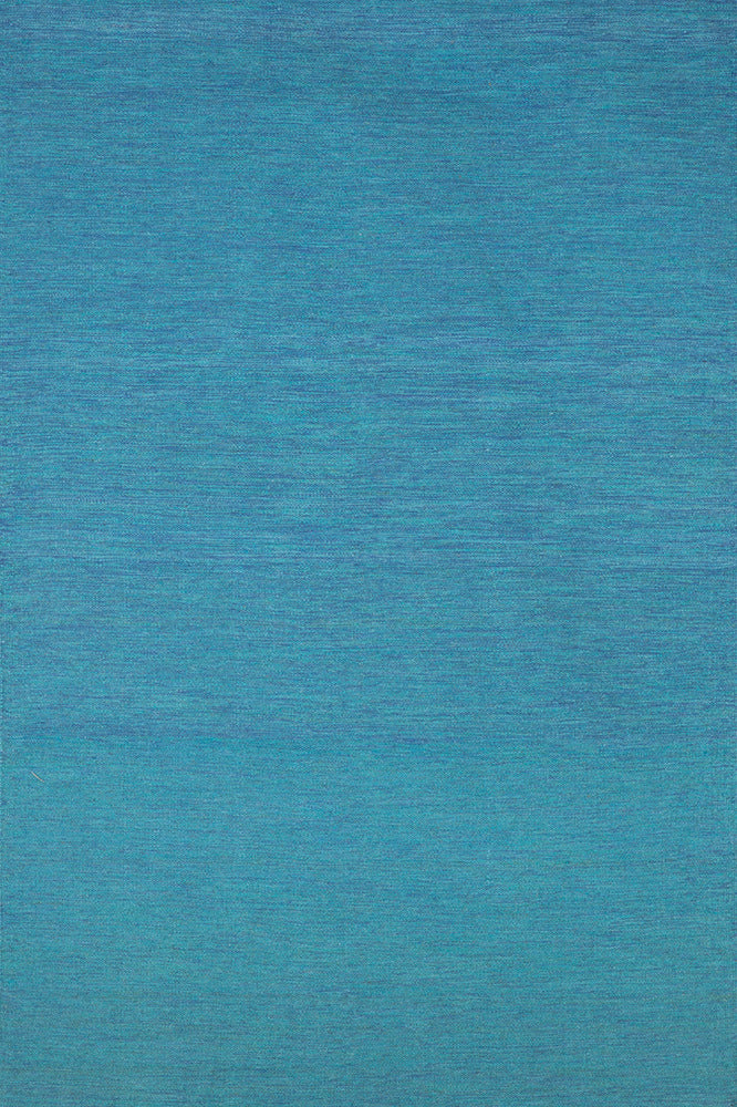 BLUE SOLID HAND WOVEN DHURRIE