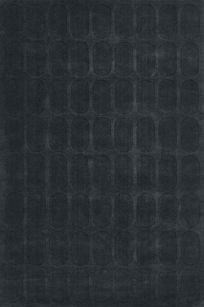 CHARCOAL EMBOSSED HAND KNOTTED RUG