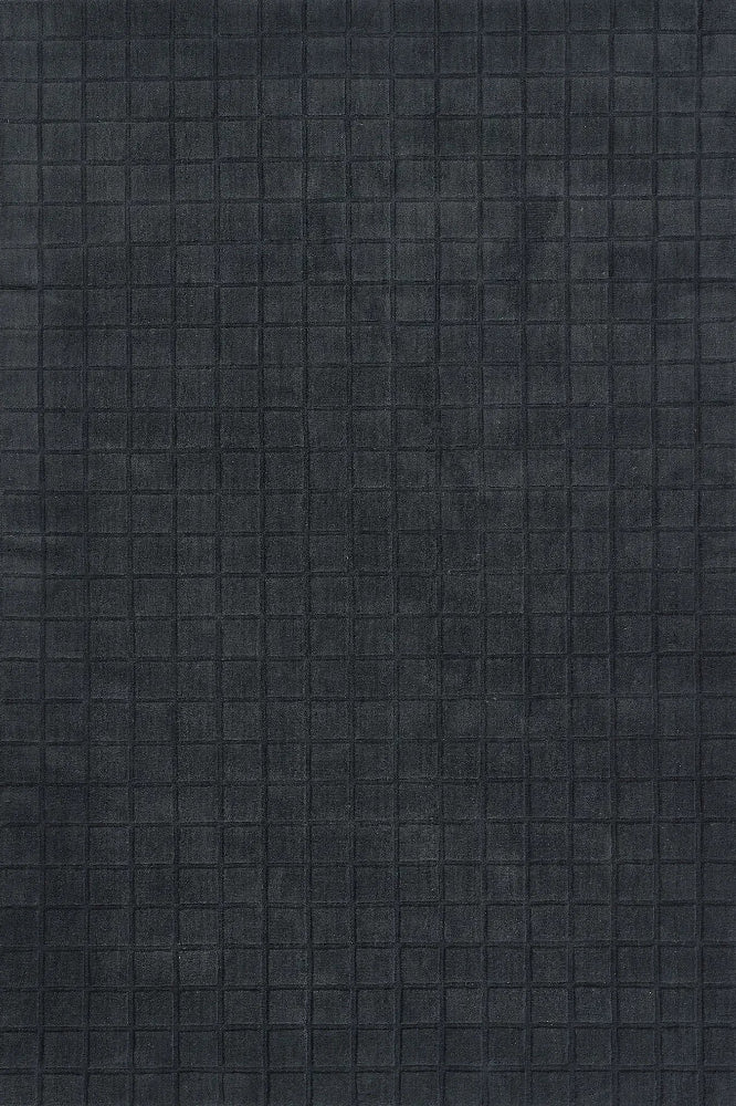 CHARCOAL EMBOSSED HAND KNOTTED RUG