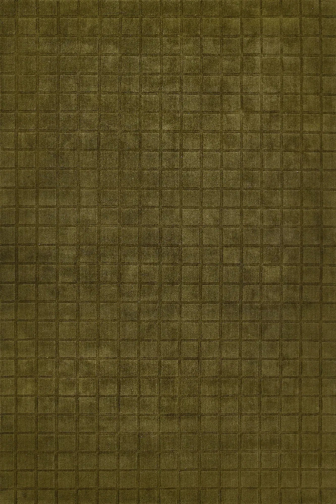 SAGE GREEN EMBOSSED HAND KNOTTED RUG