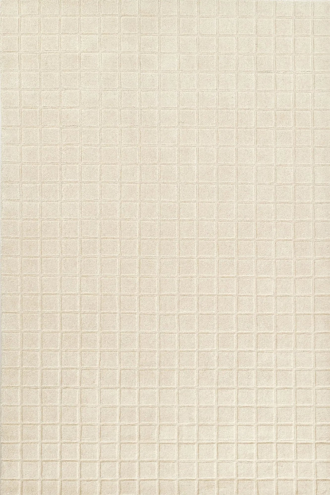 IVORY EMBOSSED HAND KNOTTED RUG