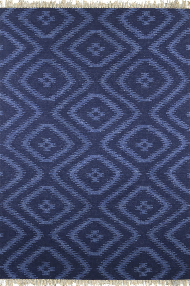 BLUE VINTAGE HAND WOVEN KILIM DHURRIE
