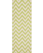 GREEN AND IVORY CHEVRON HAND WOVEN DHURRIE