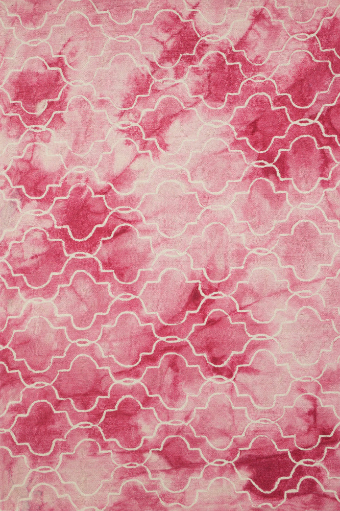 PINK DIP DYED MOROCCAN HAND TUFTED CARPET