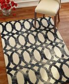 IVORY CHARCOAL DIP DYED LOOPS HAND TUFTED CARPET