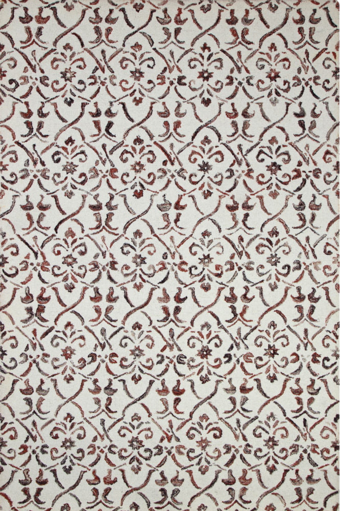 RED MULTICOLOR FLORAL HAND TUFTED CARPET