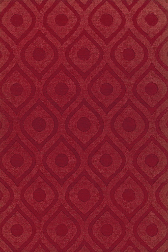 RED GEOMETRIC HAND KNOTTED CARPET