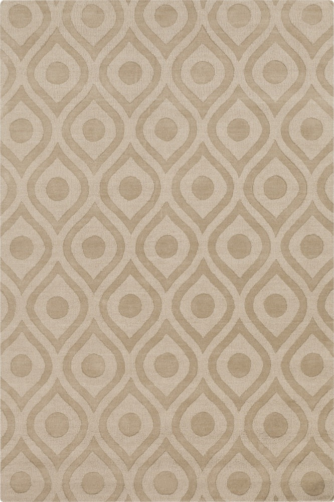 BEIGE GEOMETRIC HAND KNOTTED CARPET