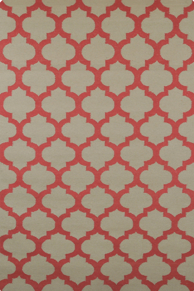 RED MOROCCAN HAND WOVEN DHURRIE