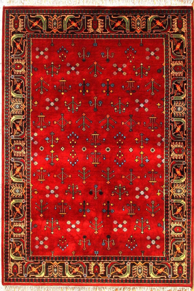 RED PERSIAN HAND KNOTTED CARPET