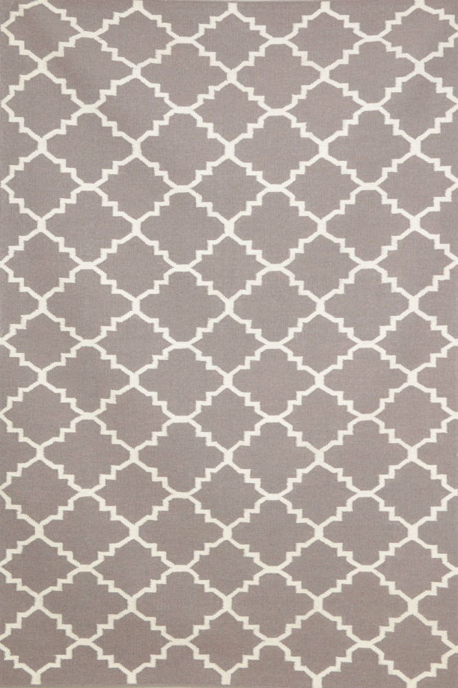 SLATE GREY AND IVORY MOROCCAN HAND WOVEN DHURRIE