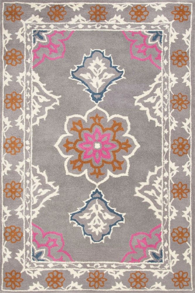 GREY MULTICOLOR TRADITIONAL HAND TUFTED CARPET