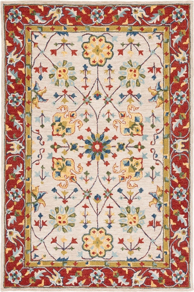 RUST MULTICOLOR TRADITIONAL HAND TUFTED RUG