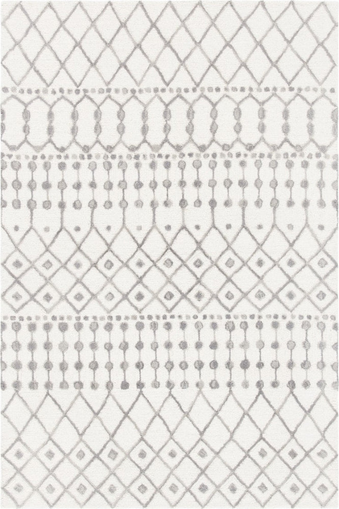 GREY IVORY TRIBAL BESPOKE HAND TUFTED RUG