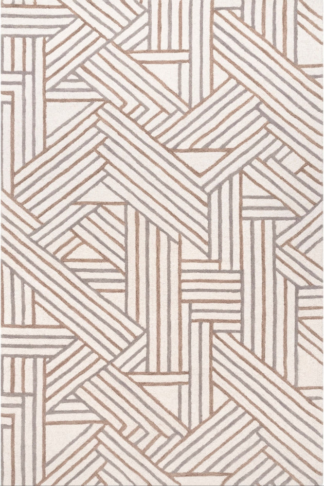 IVORY MULTICOLOR GEOMETRIC HAND TUFTED RUG