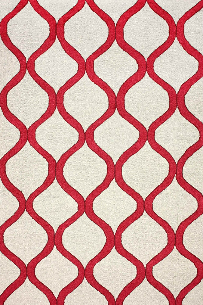 RED TRELLIS HAND TUFTED CARPET