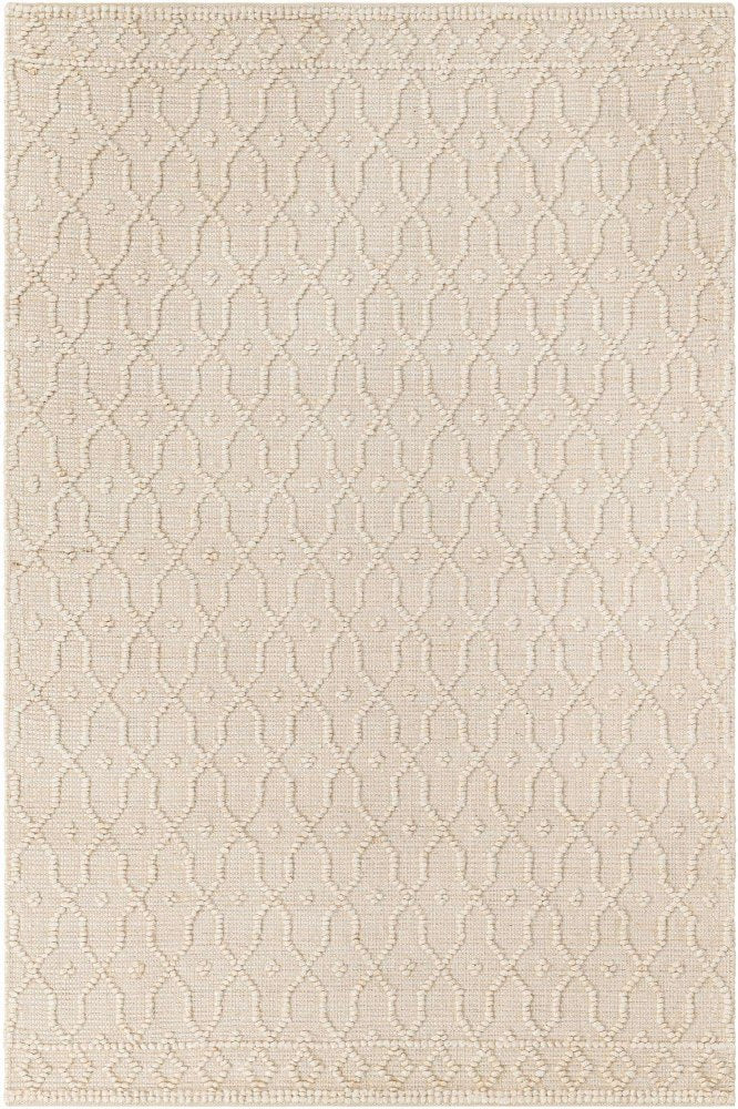 IVORY GEOMETRIC JUTE HAND WOVEN DHURRIE