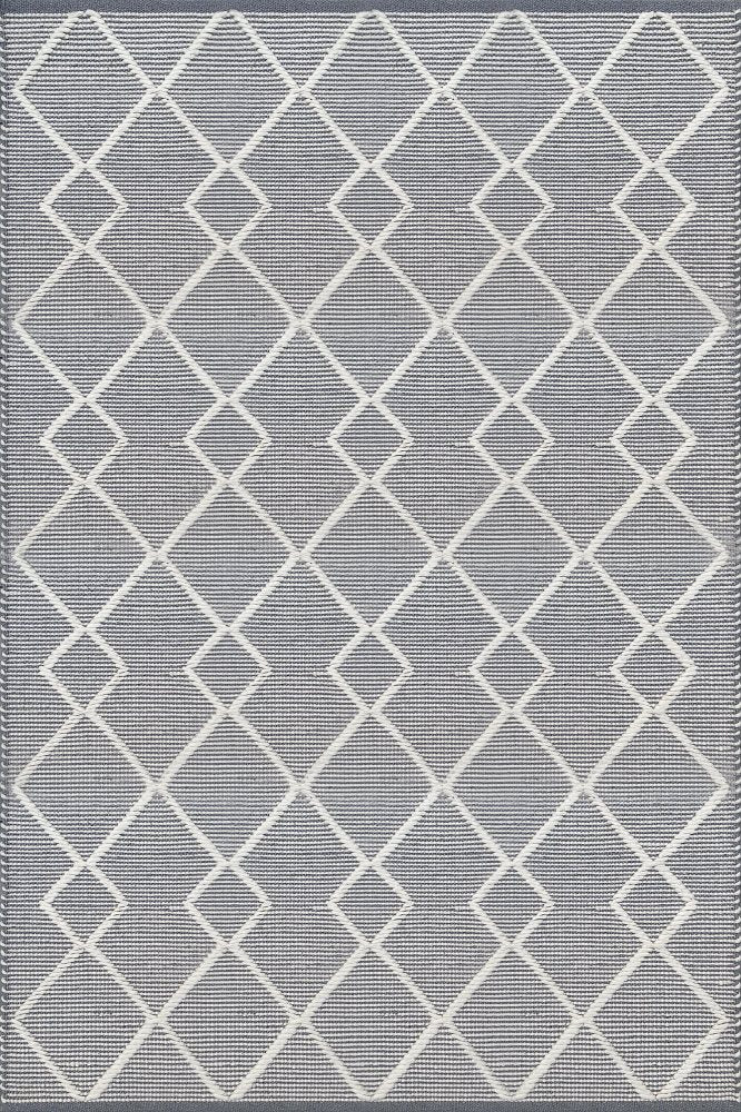 DARK GREY GEOMETRIC KILIM HAND WOVEN DHURRIE