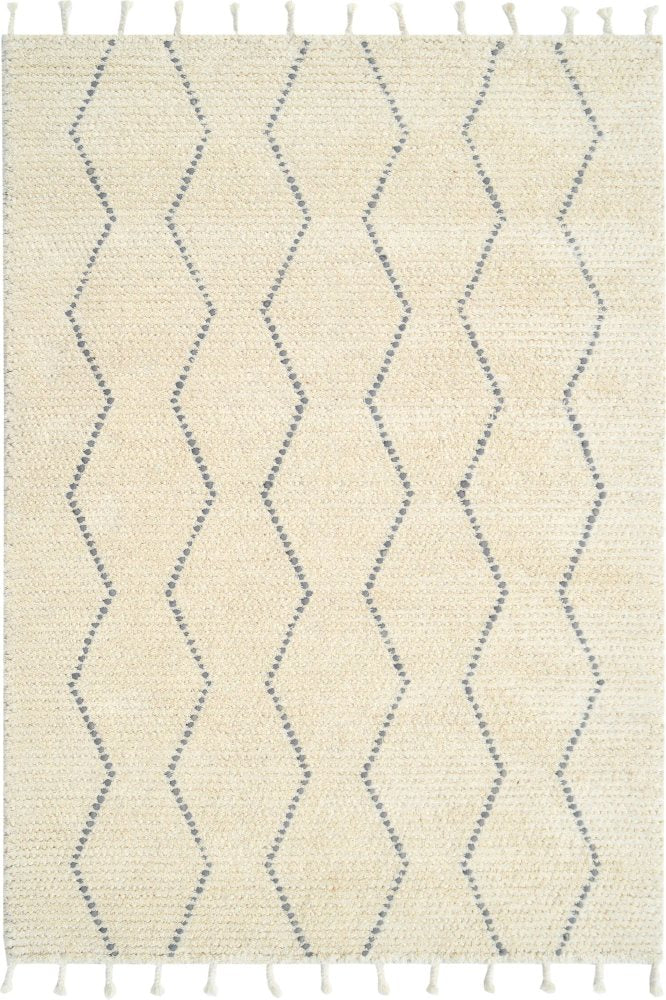IVORY AND GREY GEOMETRIC KILIM HAND WOVEN DHURRIE