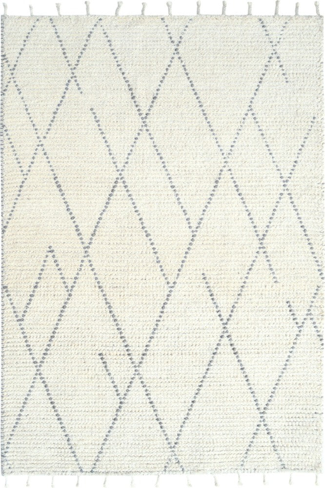 IVORY AND GREY GEOMETRIC KILIM HAND WOVEN DHURRIE