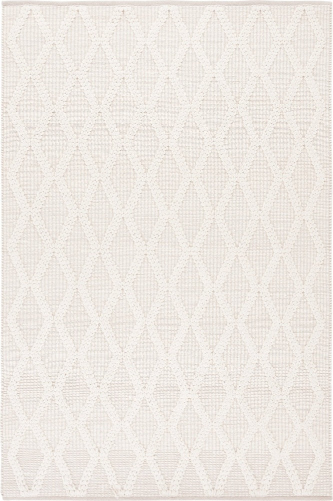 IVORY AND GREY GEOMETRIC KILIM HAND WOVEN DHURRIE