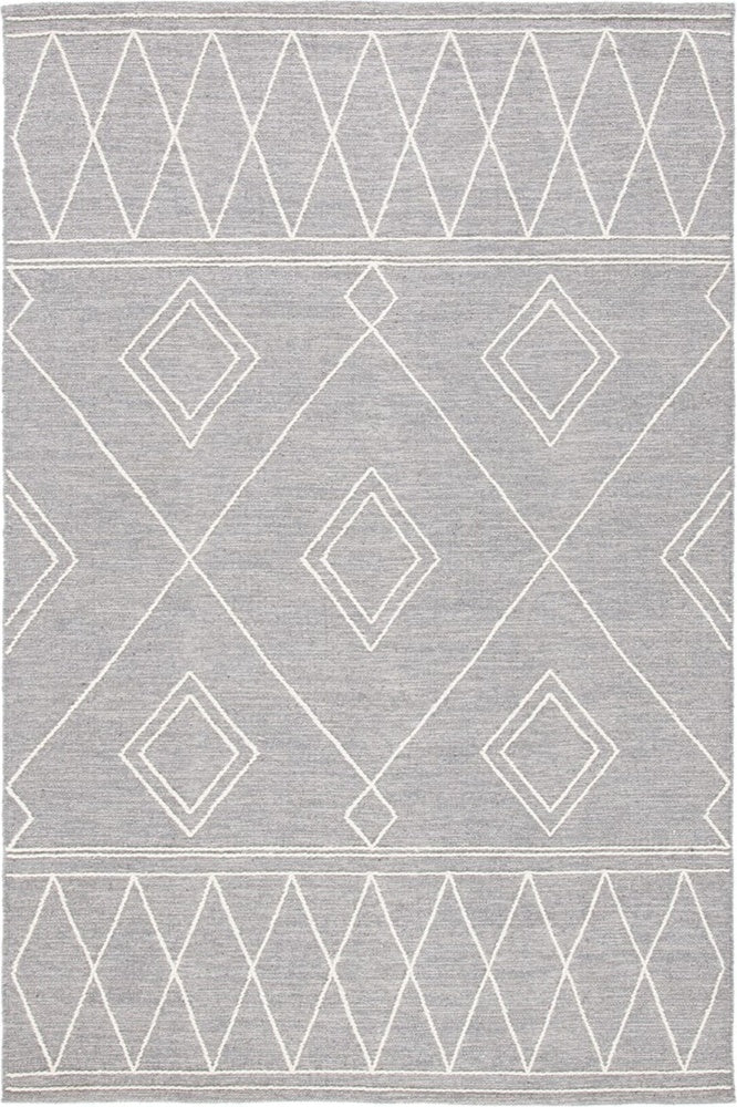 GREY GEOMETRIC KILIM HAND WOVEN DHURRIE