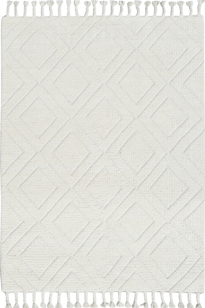 IVORY GEOMETRIC KILIM HAND WOVEN DHURRIE