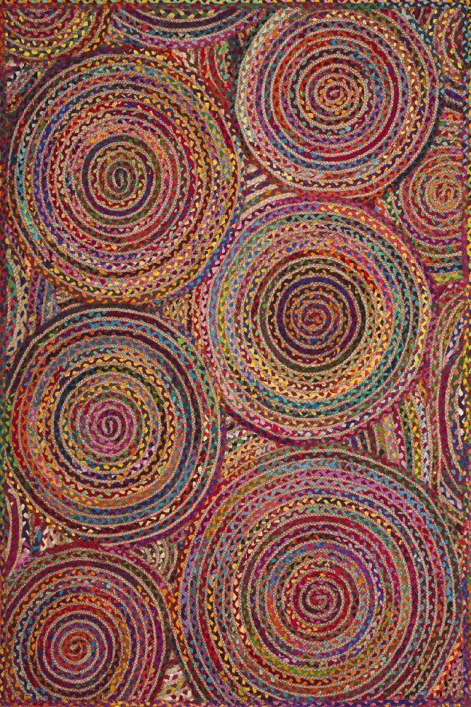 MULTICOLOR CHINDI AND JUTE KILIM HAND WOVEN DHURRIE