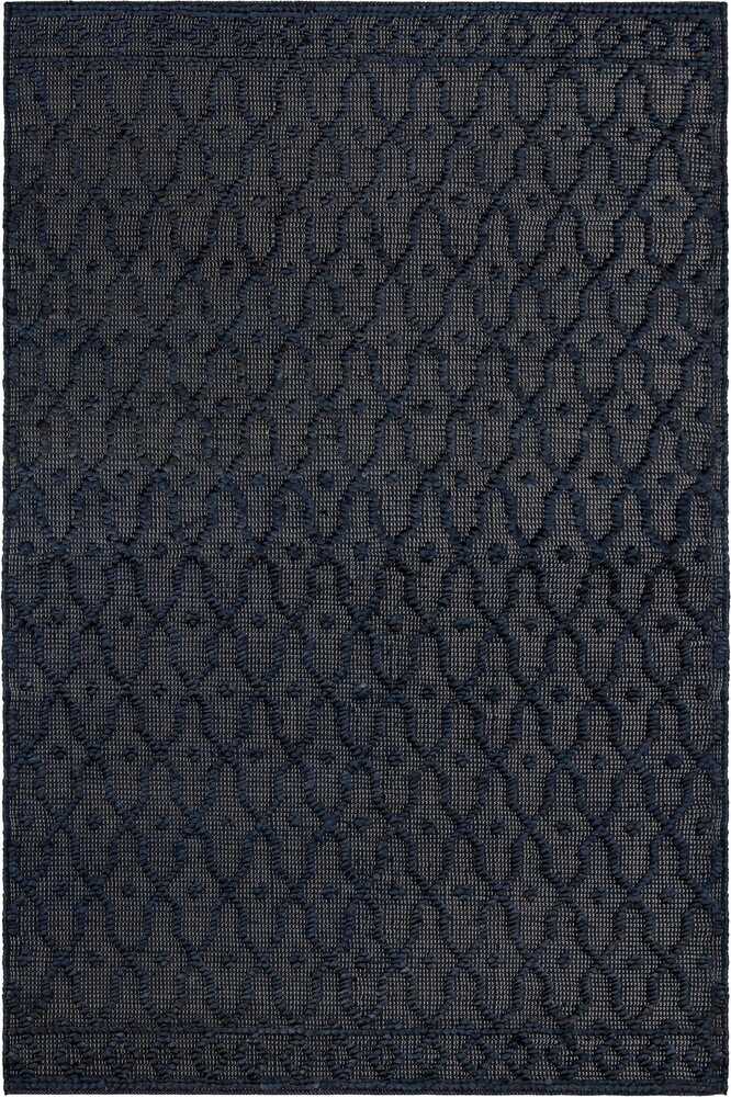 NAVY BLUE TRELLIS HAND WOVEN JUTE RUG