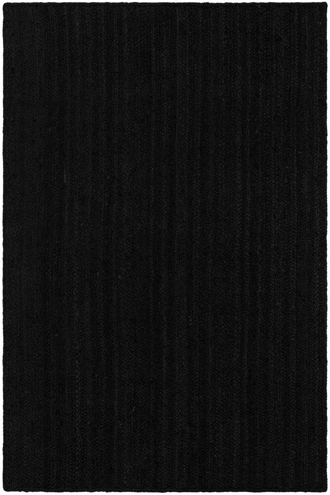 BLACK SOLID HAND WOVEN JUTE RUG