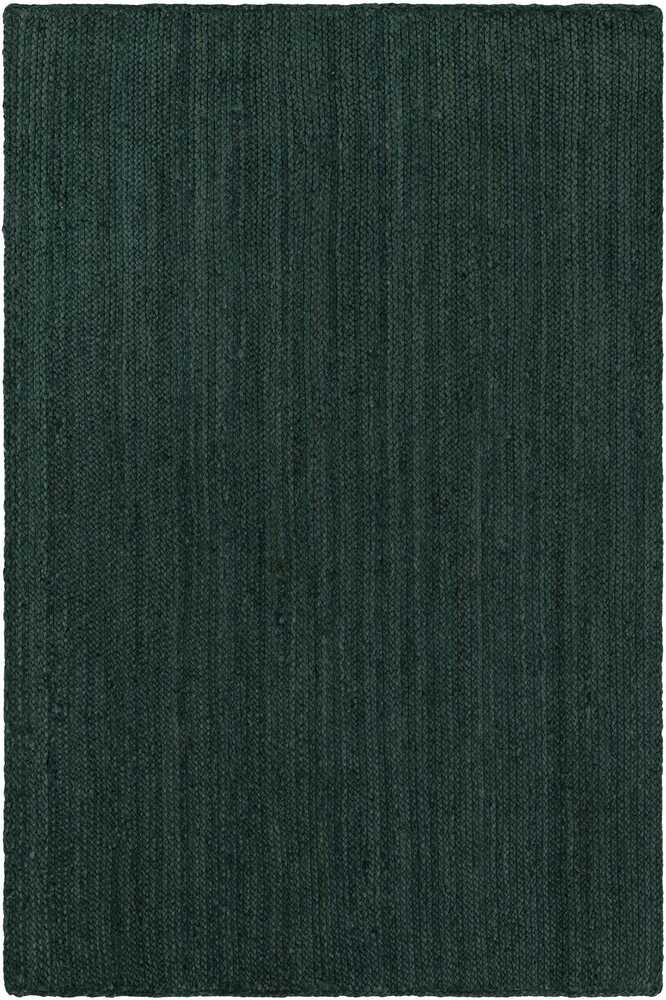 GREEN SOLID HAND WOVEN JUTE RUG