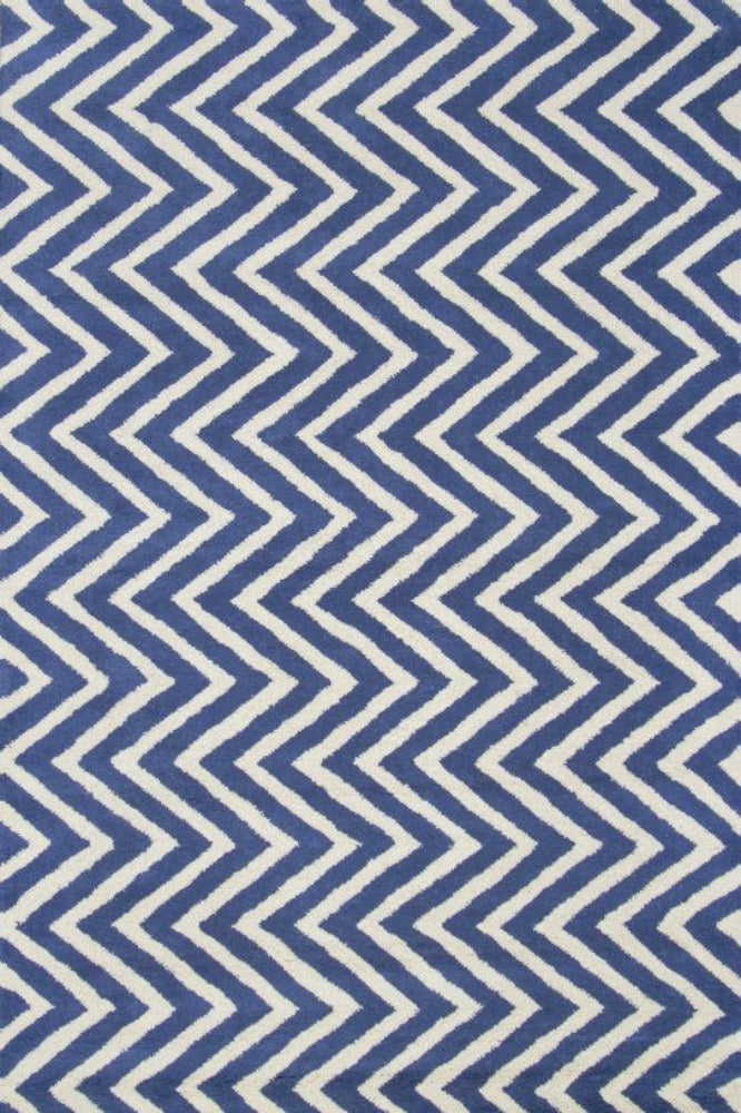 BLUE CHEVRON HAND TUFTED CARPET