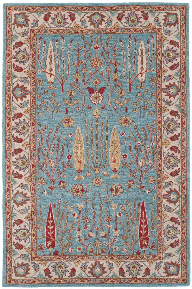 BLUE AND RED PERSIAN HAND TUFTED CARPET